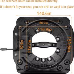 Universal Heavy Duty Seat Swivel Base, 3.0mm Steel Plate Swivel Seat Base 360 Degree Rotatable for RV Van Camper Boat Truck Bus