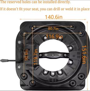 Universal Heavy Duty Seat Swivel Base, 3.0mm Steel Plate Swivel Seat Base 360 Degree Rotatable for RV Van Camper Boat Truck Bus
