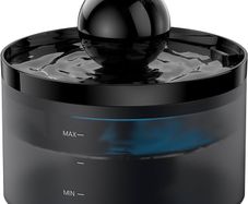 FREE EXPRESS SHIPPING Cat Water Fountain for Drinking, 2 L Cat Fountain with a Ball, Ultra Quiet Pet Water Fountain, Multiple Filtration, Visual Water Level, LED Light, Attracting Pets to Drink Water