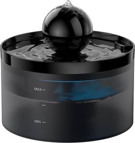 FREE EXPRESS SHIPPING Cat Water Fountain for Drinking, 2 L Cat Fountain with a Ball, Ultra Quiet Pet Water Fountain, Multiple Filtration, Visual Water Level, LED Light, Attracting Pets to Drink Water