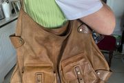 Cortefiel Leather Shoulder Bag