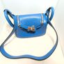 handbag Genuine Leather Handbag Blue  Lindy Style Dupe  Like New! Image 3