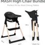 Mash High Chair Bundle by Baby Elegance | Includes Newborn Seat (0-6 Months), Toddler Seat (6+ Months) & Black Cushion | Adjustable Black High Chair for Babies & Toddlers Image 7