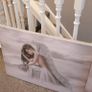 Beautiful angel canvases. Diammante edge around canvas  lovely on a wall Image 3