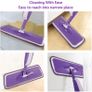 Microfibre Spray Mop for Floor Cleaning Wet Dry Kitchen Floor Cleaning Mop with 2 Refillable Bottle 360 Rotatable Hardwood Mop for Laminate Wood Tiles 3 Reusable Pads and 1 Scrubber Image 3