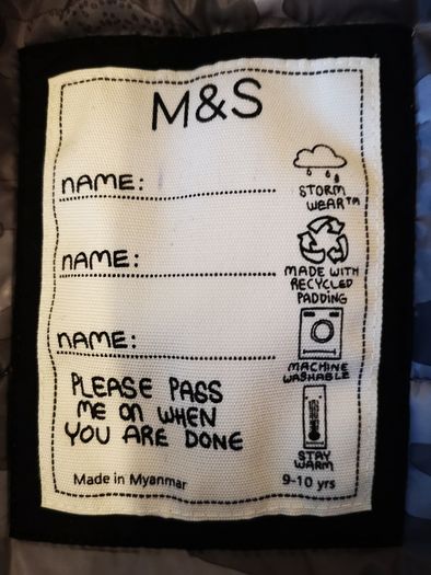 Winter coat M&S stormwear, age 9-10