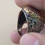 Vintage-Inspired Agate & Silver Ring Elegant Handcrafted Design Image 7
