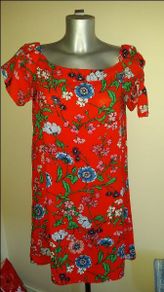 Brand new New Look red floral off shoulders above the knee dress size UK10 EU38 Postage included