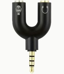 3.5mm Audio Adapter with Y-Splitter for Headphones & Microphone - Instant Conversion, new, unopened.