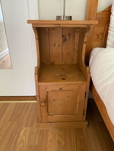Rustic solid pine bedside locker