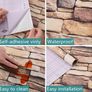 43.5X305cm Brown Stone Brick Self Adhesive Wallpaper,Furniture Stickers Brick Effect Contact Paper,Waterproof Gloss PVC Vinyl Wrap Film for Furniture Cover Surface Image 3