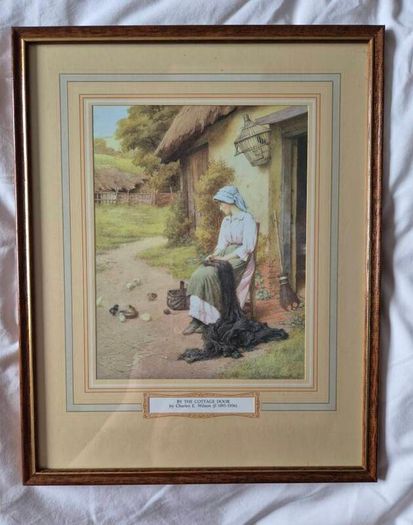 Set of 4 Vintage Charles E. Wilson Framed Art Prints - Idyllic British Country Life Scenes