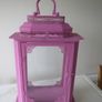 large metal pink lantern candle holder Image 2