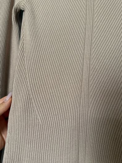 Zara beige ribbed knit turtleneck dress