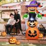 SEASONAL SALE 6 FT Halloween Inflatables Pumpkin, Halloween Inflatable Pumpkin Stack Blow Up Halloween Decoration Jack-o-Lantern with Witch Hat Build-in LEDs for Holiday Party Yard Garden Lawn Image 8