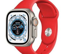 L/M Size RED Silicone Band Strap For Apple Watch ULTRA 49mm Replacement Sport