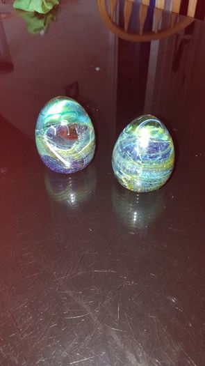 mdina glass paperweight x 2