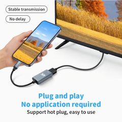 Type-C to HDTV Adapter, [4K@30Hz] High-Speed Type-C to HDTV Adapter, High-Definition Video Transmission Converter,