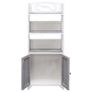 Bathroom Cabinet White and Grey 46x24x116 cm Paulownia Wood Image 4