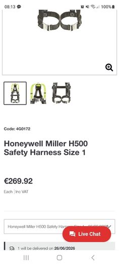 Honeywell Miller H-Design 1 Point Harness Mating Buckles - Size 2.  Plus Lanyard LIKE NEW