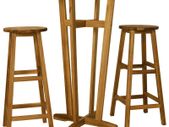 3 Piece Bar Set Solid Acacia Wood