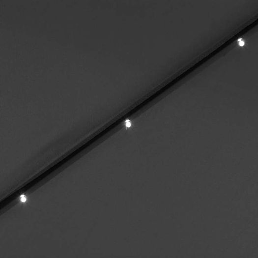 Outdoor Parasol with LED Lights and Steel Pole 300cm Anthracite