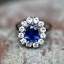 Vintage 1970/80s Sapphire & Diamond Ring Image 2