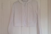 Ladies white cropped hoodie