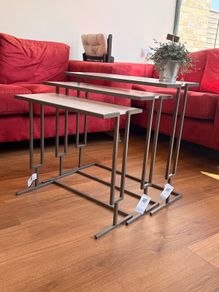 3 Nesting Side Tables, Marble Effect