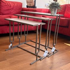 3 Nesting Side Tables, Marble Effect