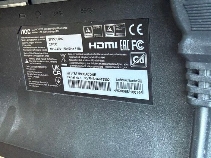 AOC 27" Monitor with inbuilt speaker
