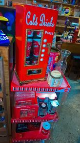 Vintage Cold drinks press wooden cabinet