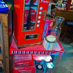 Vintage Cold drinks press wooden cabinet