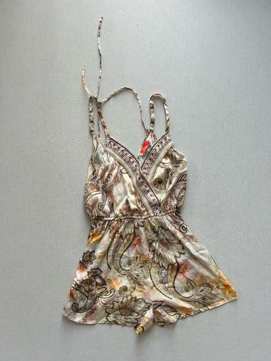 River Island Boho Paisley Wrap Playsuit Romper with Matching Kimono size S XS