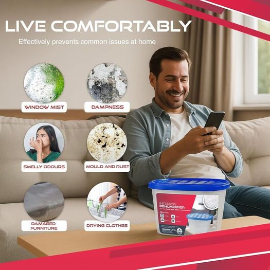 Moisture Absorber Dehumidifier - Condensation Remover for Damp, Mould, Home, Wardrobe, Kitchen, Bathroom, Basement, Garage, Bedroom, Caravan, Office - 20 Pack/500ml