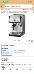 DeLonghi coffee machine
