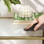 Console table tempered glass side table, console  modern coffee table, stable, easy construction, adjustable feet, living room, Image 4