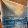 Large Hand Painted Oil on Canvas - Seascape with Seagulls Image 4