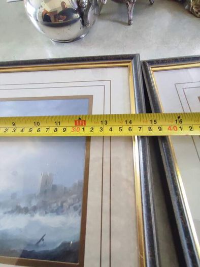 Pair of antique ships Framed prints.  Beating Off a Lee Shore and A Fresh Breeze.