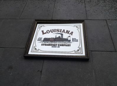 Vintage Mirror Pub Sign Louisiana Steamboat Co.