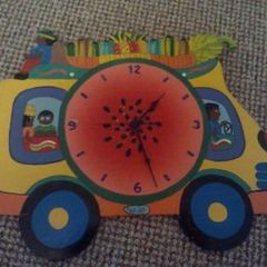 Wooden Bus Shaped Clock.