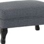 Armchair & Footstool Slate Blue Grey Fabric Image 4