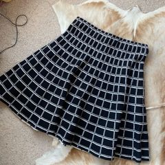 Cynthia Rowley Geometric Skirt Black & White Skater Skirt Size S Small Mini skirt