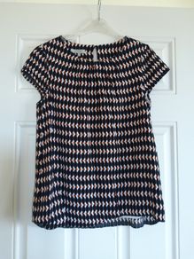 Hobbs Blouse Short Sleeved Top Size 10