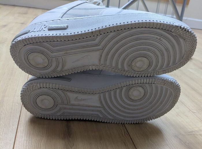 Nike Air Force 1 React White Leather Sneakers Size UK 9