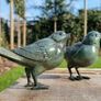 Birds x 2 - Patinated Bronze Image 2