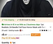 Kids brand new halloween mask