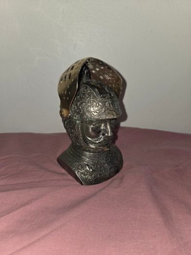Vintage Japanese made Metal Knight Head Table Lighter