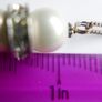 Vintage Sterling Silver 925 White Pearl and Crystal Necklace - Bridal Drop Pendant length 18" - 13,4g Image 10