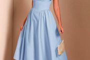 SheinElegant Women's Spaghetti Strap Long Puff Dress size XS baby blue